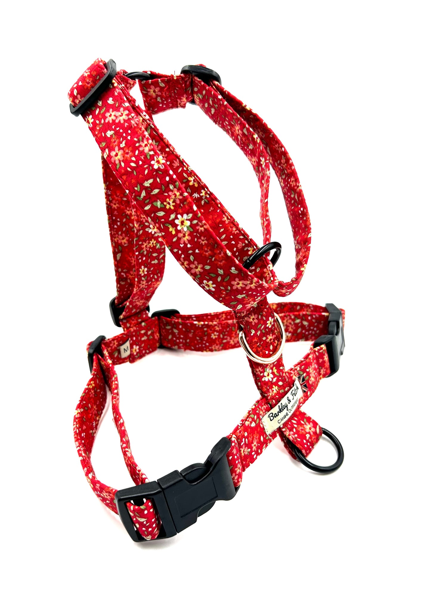 Red Ditsy Floral Print Strap Harness