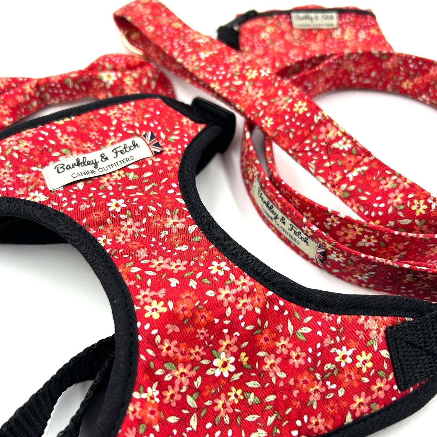 Red Ditsy Floral Print Harness