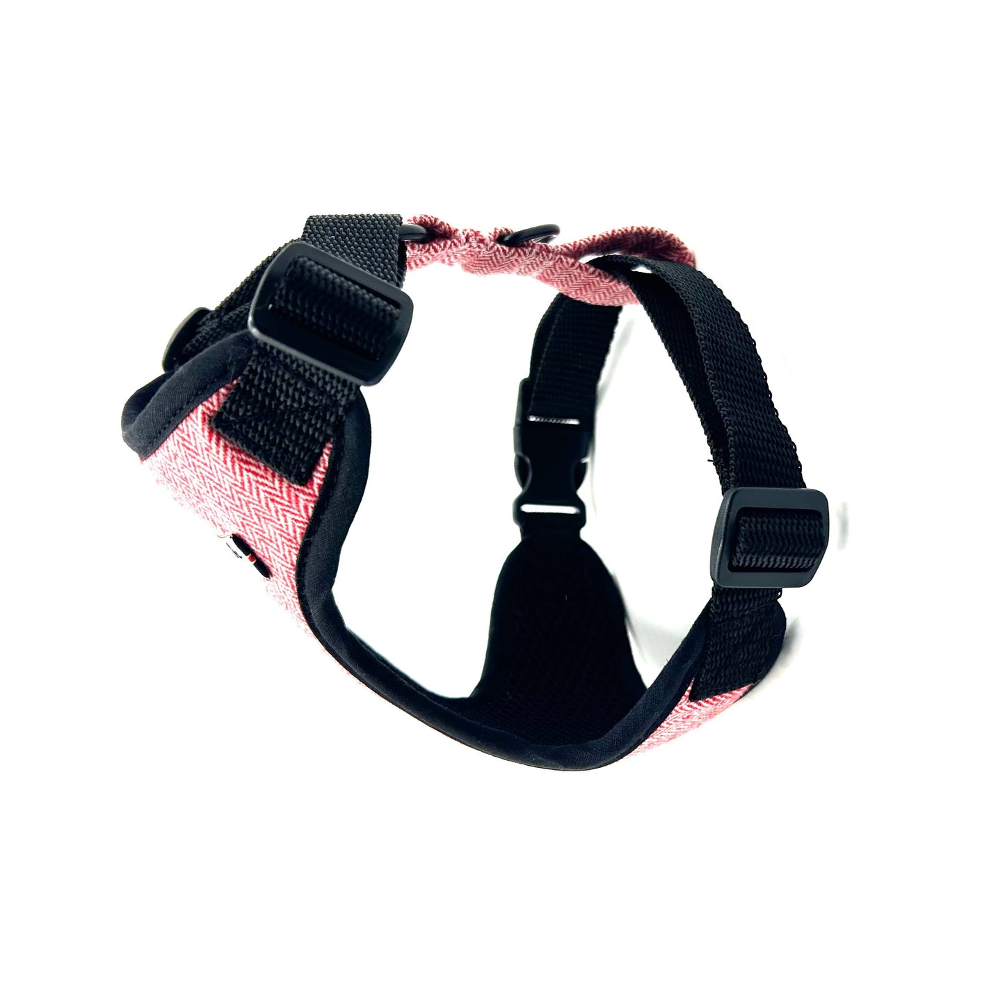 Red Herringbone Dog Harness