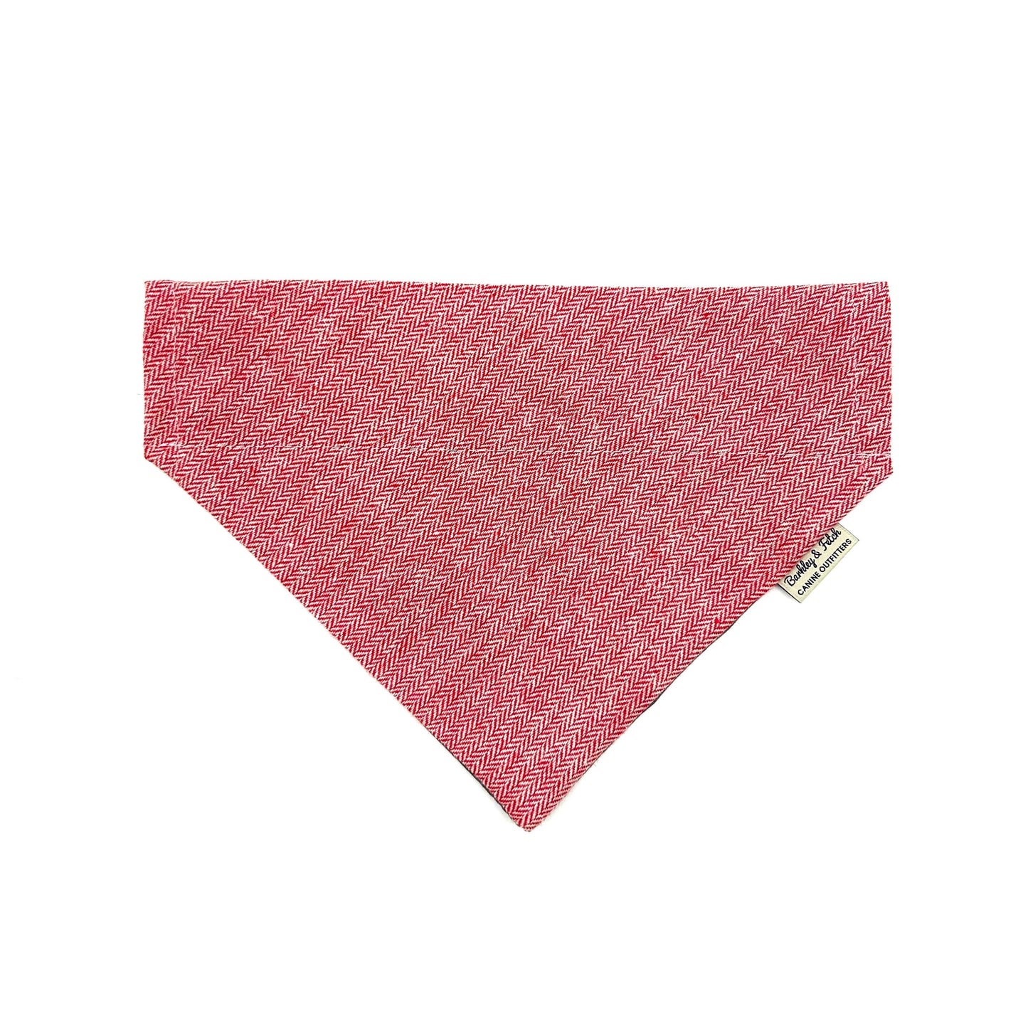 Red Herringbone Dog Bandana