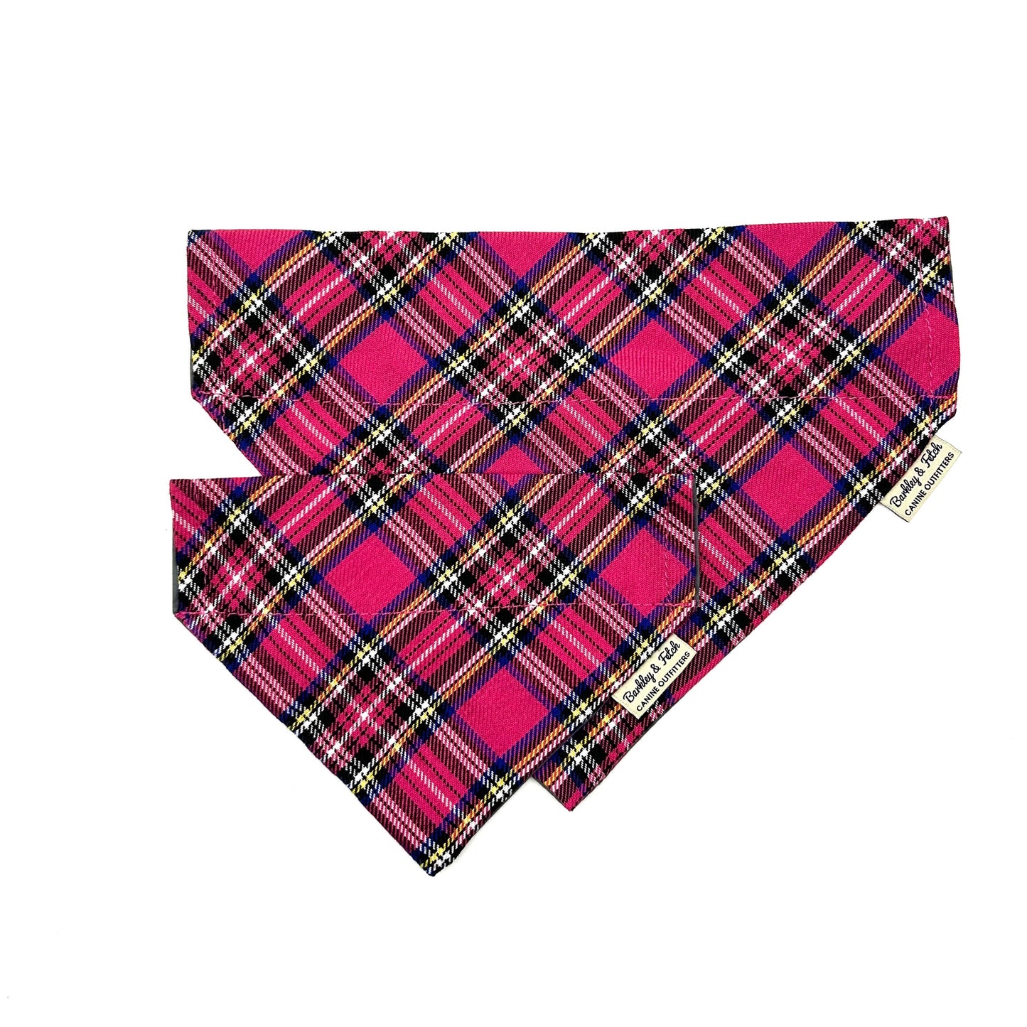 Bright Pink Tartan Dog Bandana