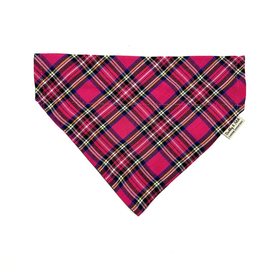 Bright Pink Tartan Dog Bandana