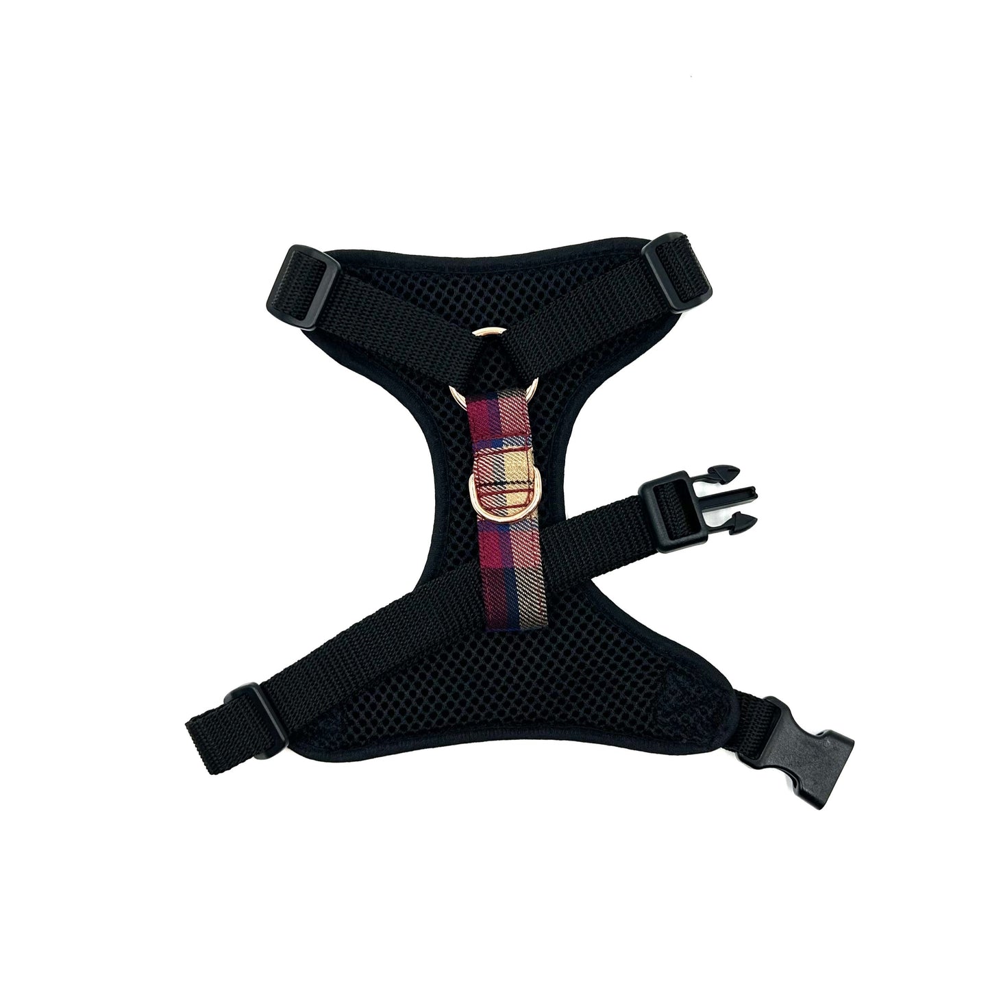 Wine Tartan Dog Harness