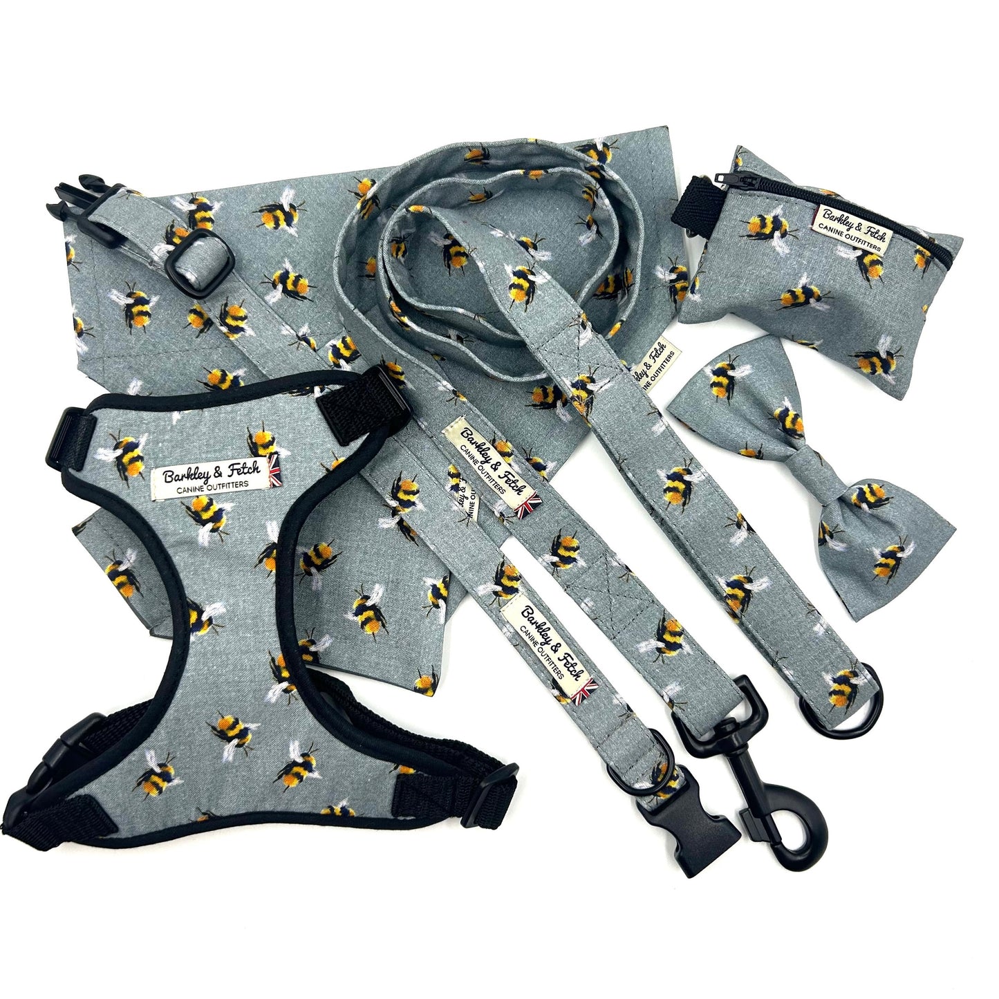 Bee Print Harness-Grey