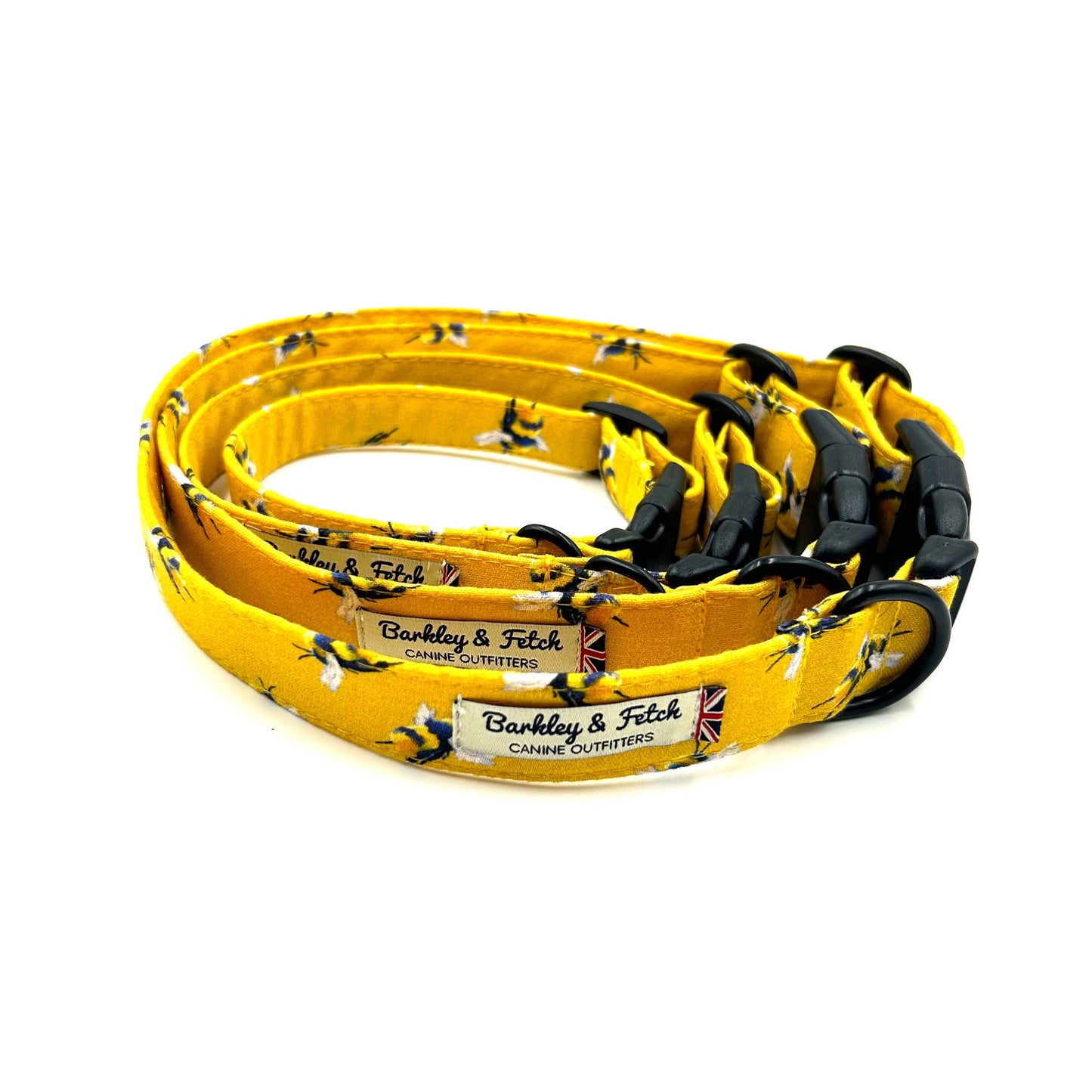 Bee Print Dog Collar-Yellow