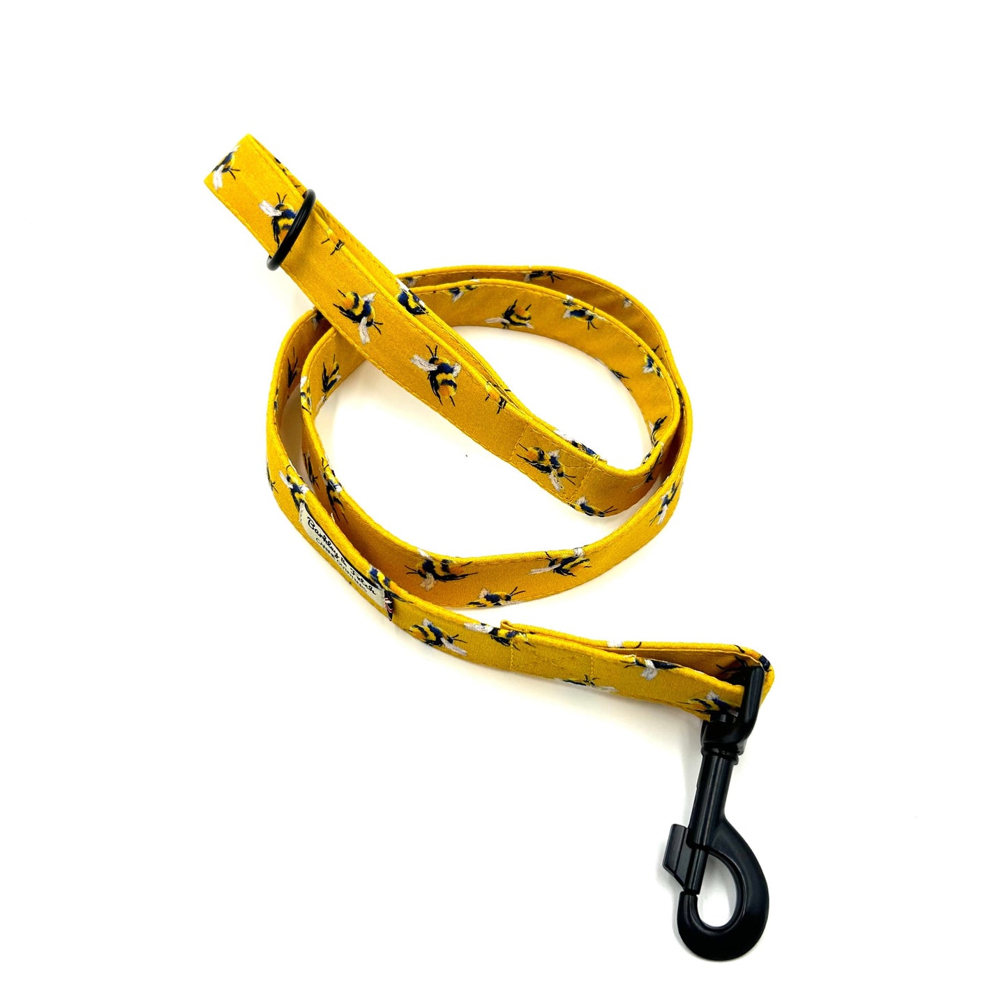 Bee Print Dog Lead-Yellow