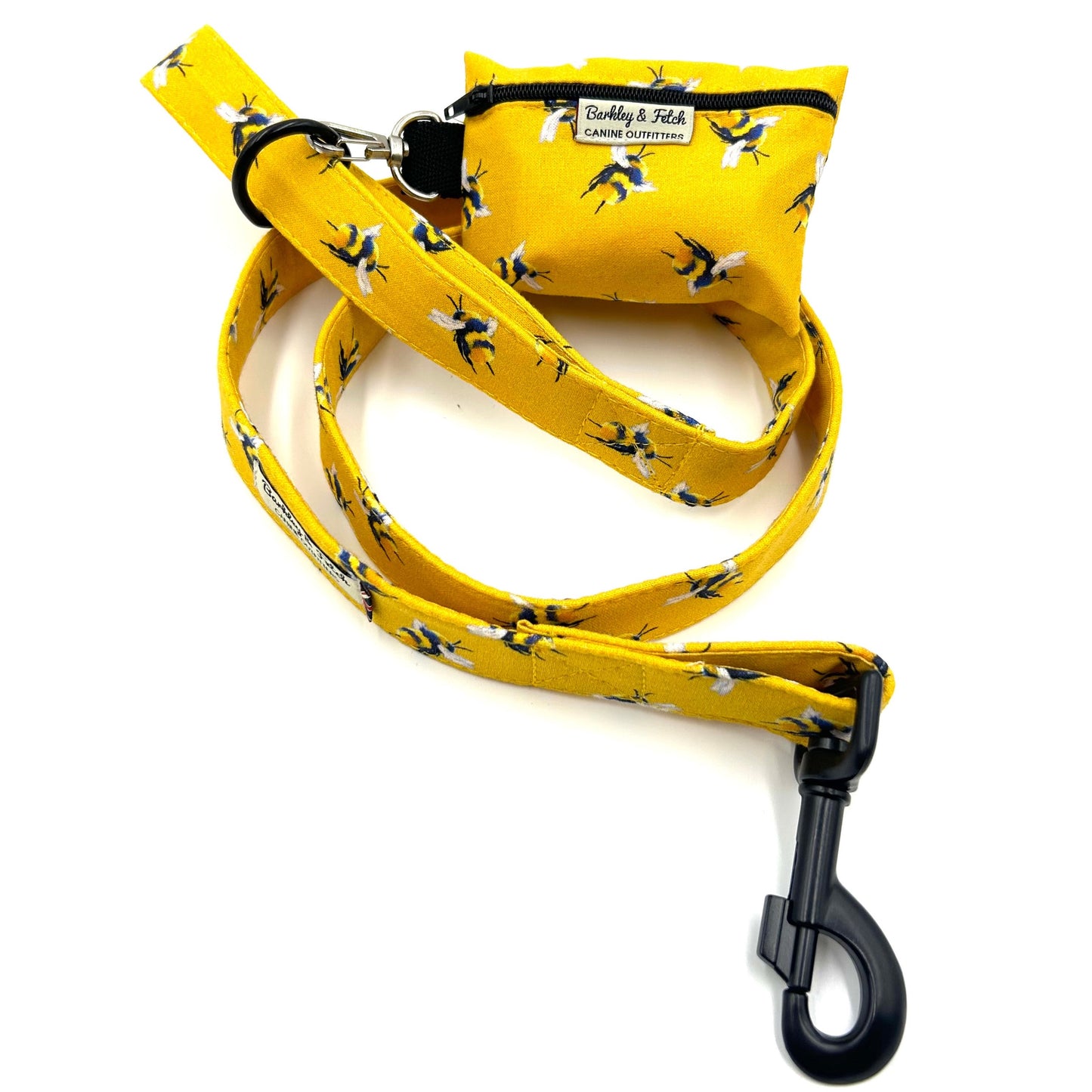 Bee Print Dog Lead-Yellow