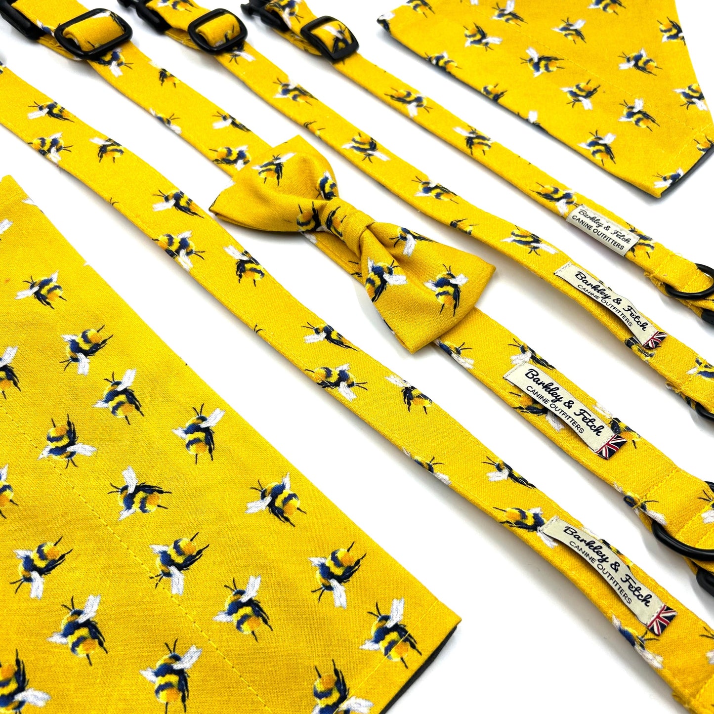 Bee Print Dog Bowtie-Yellow