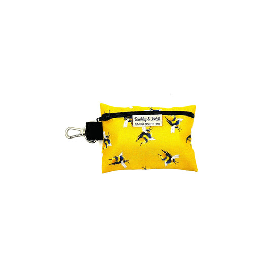 Bee Print Poo Bag Holder-Yellow