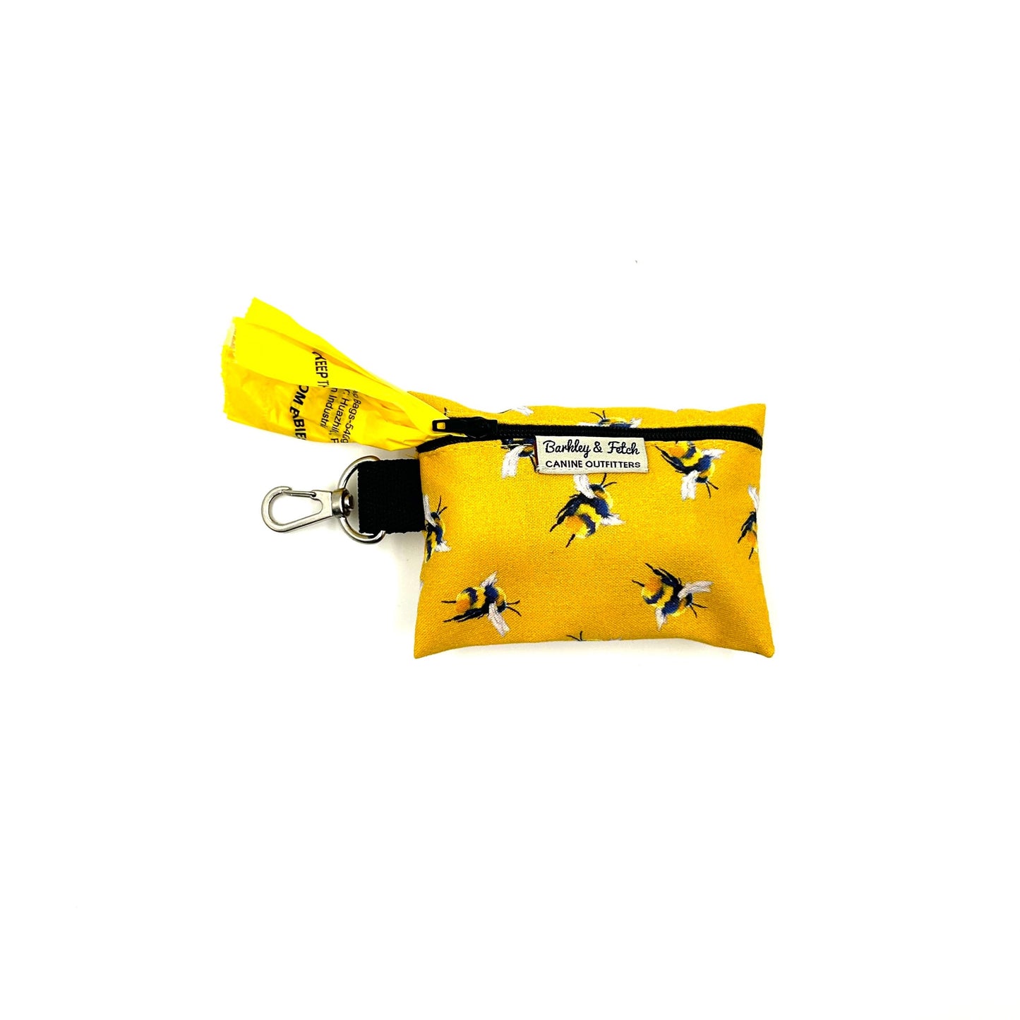 Bee Print Poo Bag Holder-Yellow