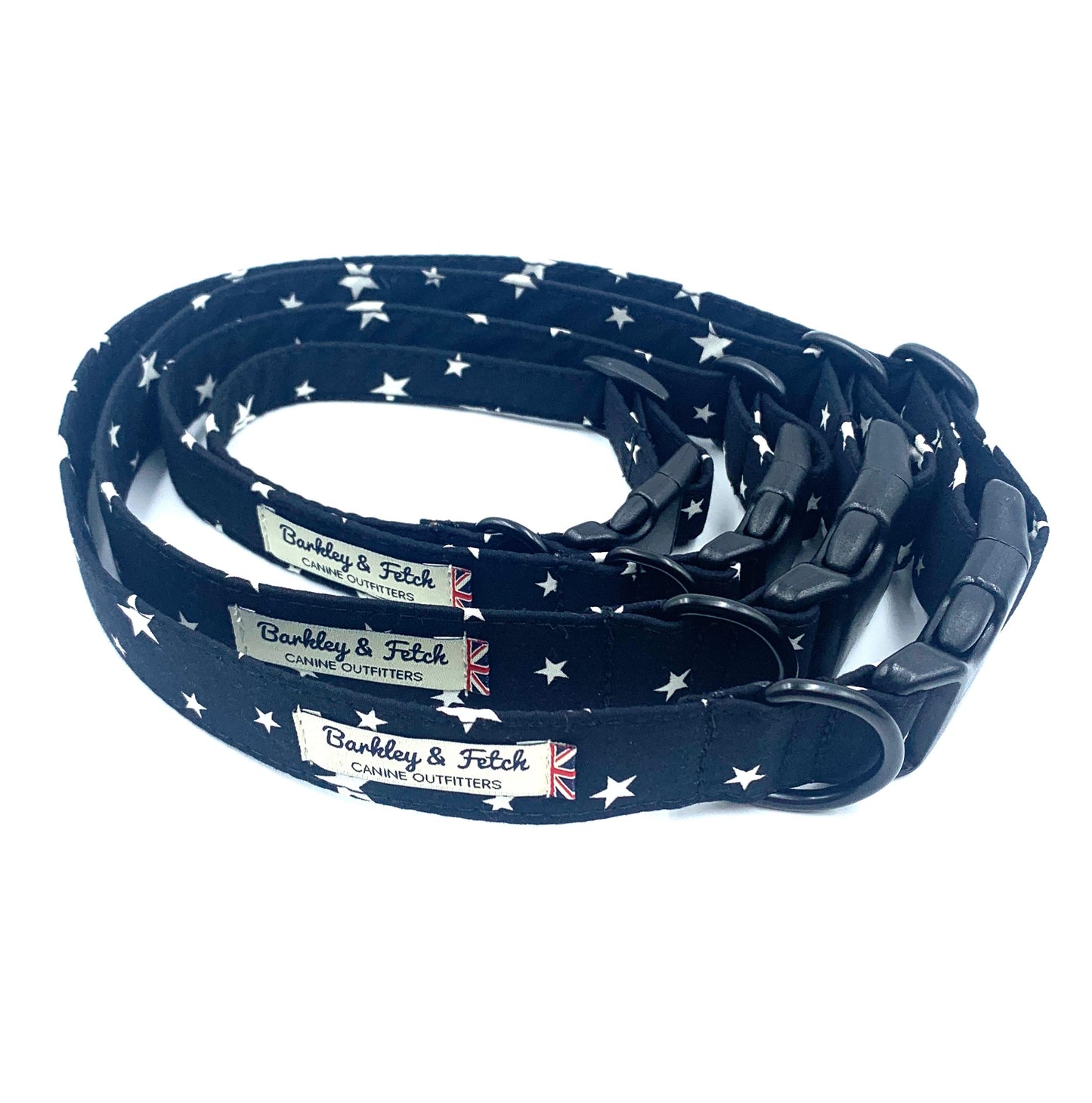 Black Star Print Dog Collar