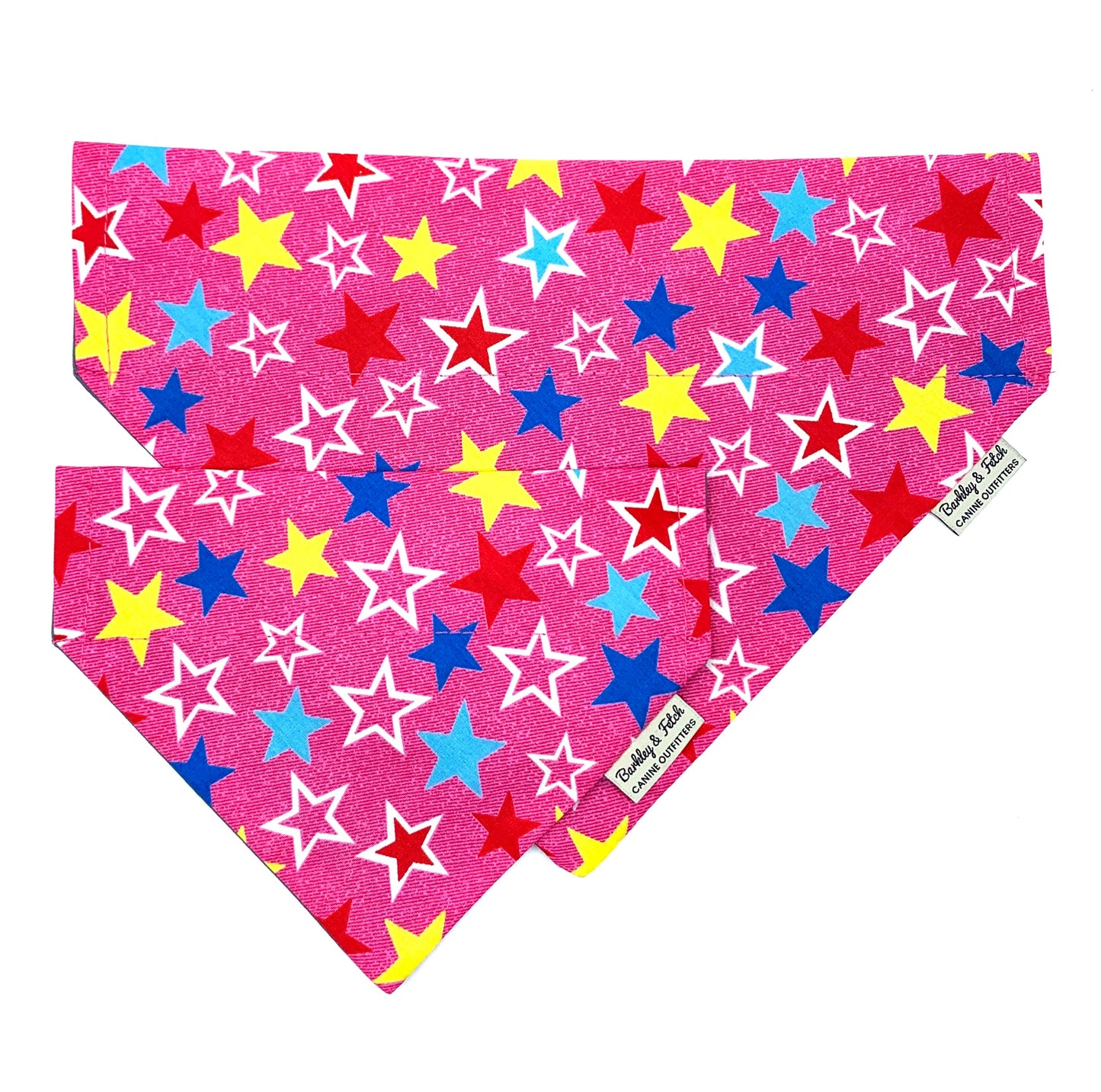 Pink Star Print Dog Bandana