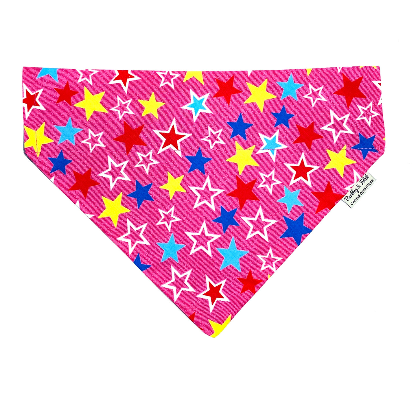 Pink Star Print Dog Bandana