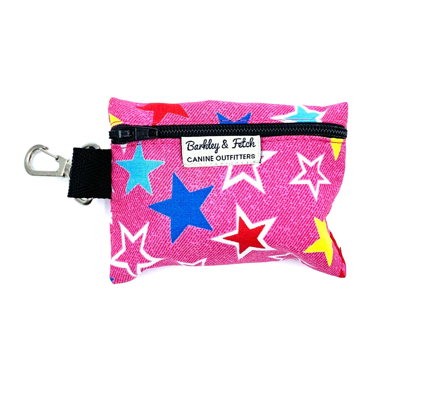 Pink Star Print Poo Bag Holder