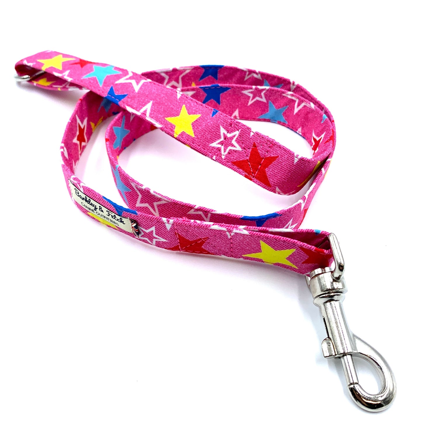 Pink Star Print Dog Lead