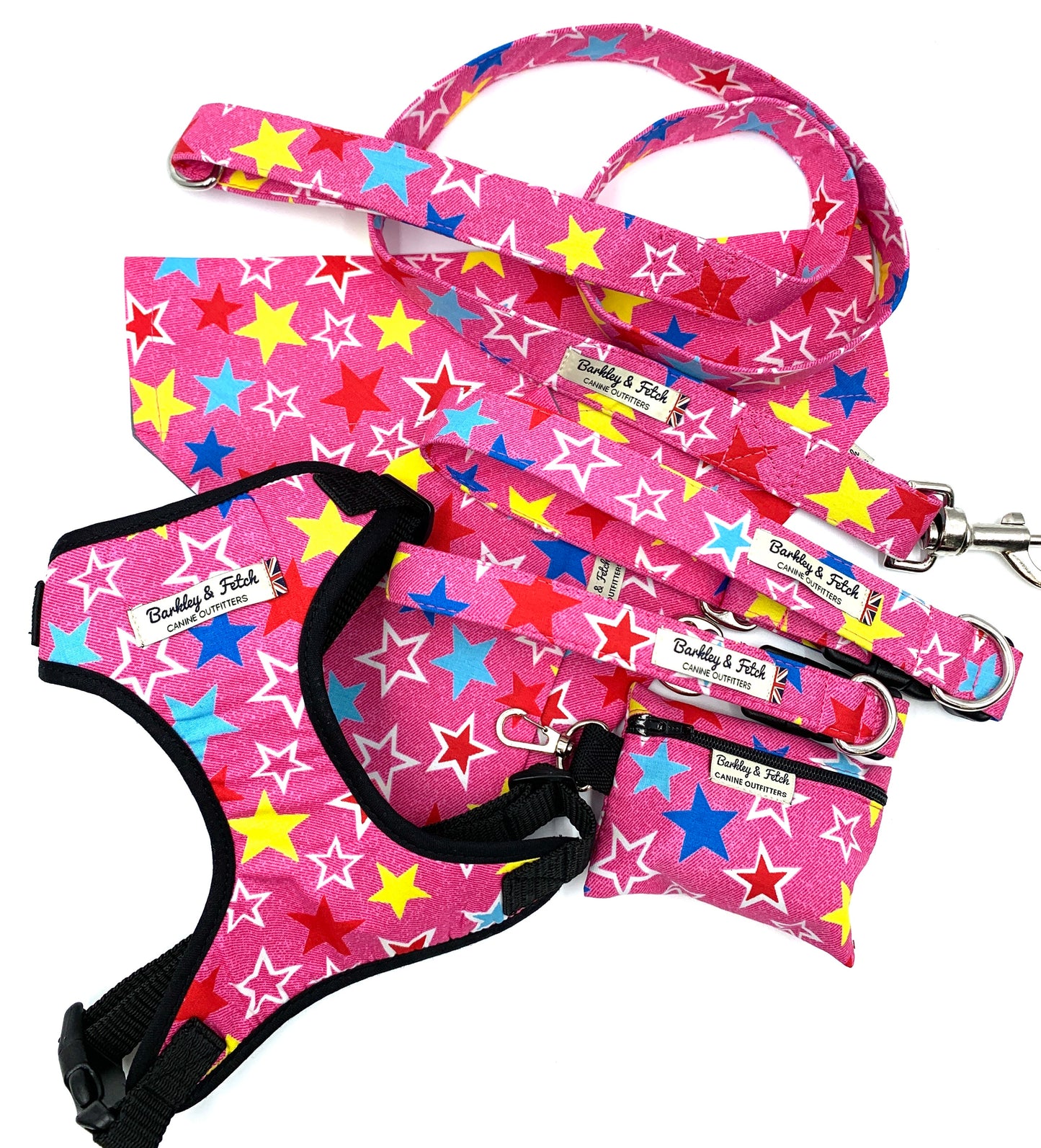 Pink Star Print Poo Bag Holder