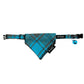 Turquoise/Grey Tartan Cat Collar and accessories