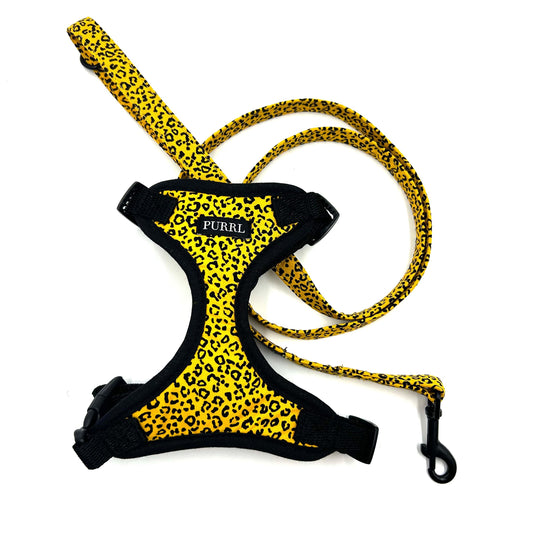 Ochre Leopard Cat Harness and Lead