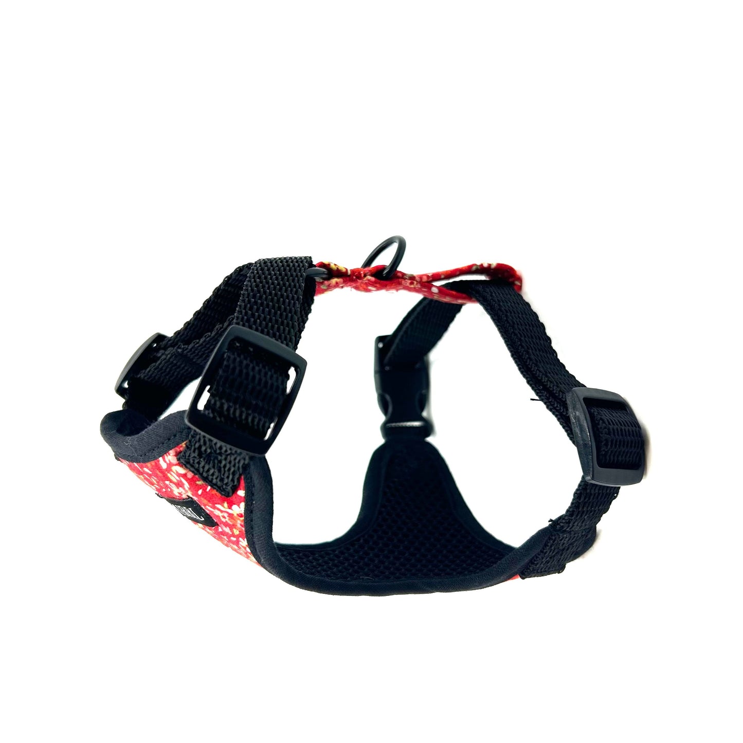 Red Ditsy Print Cat Harness and Lead