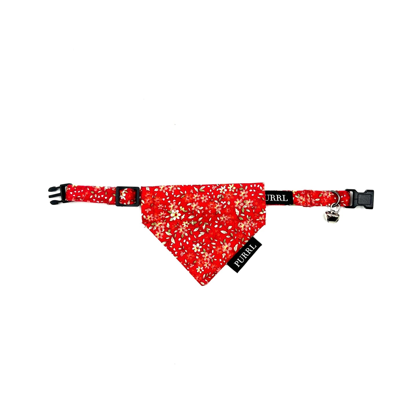 Red Ditsy Print Cat Collar and accessories