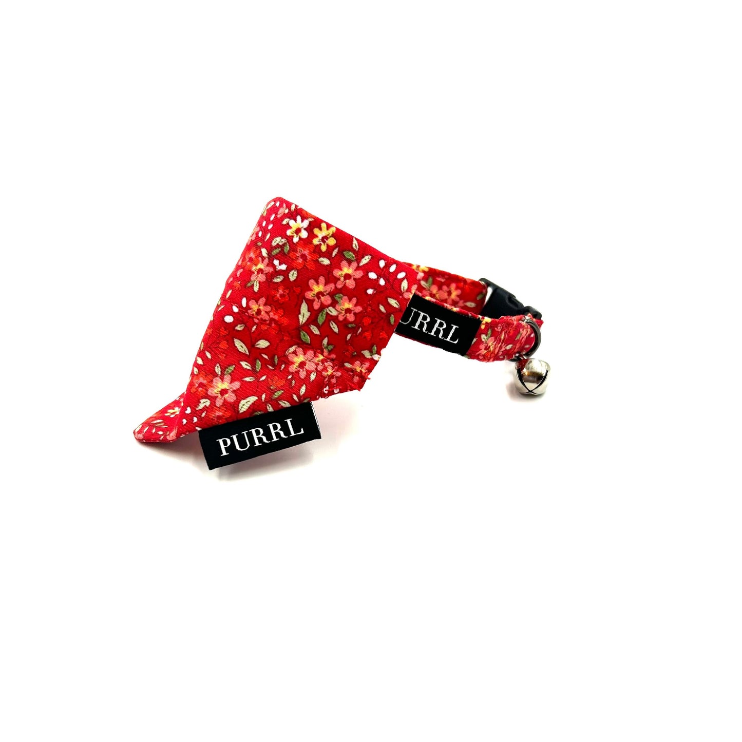 Red Ditsy Print Cat Collar and accessories