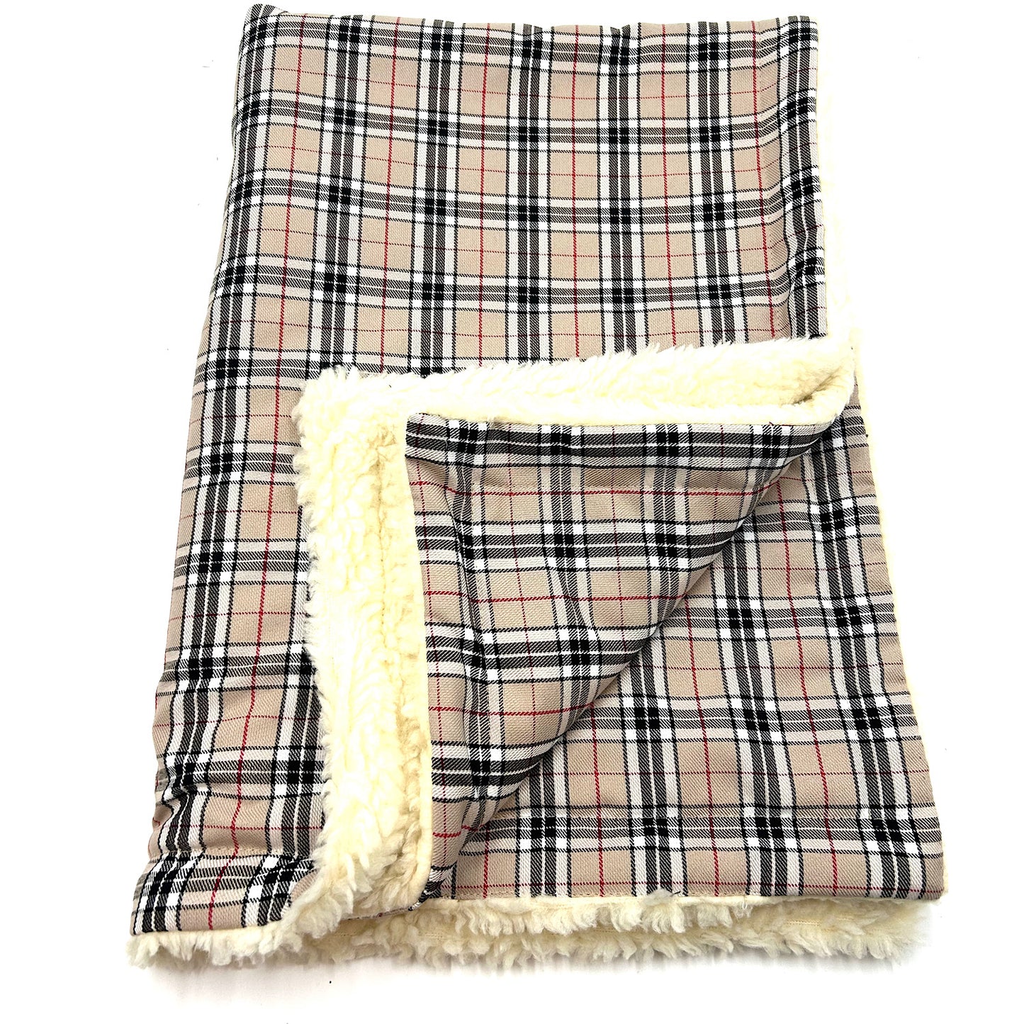 Caramel Tartan Dog Blanket