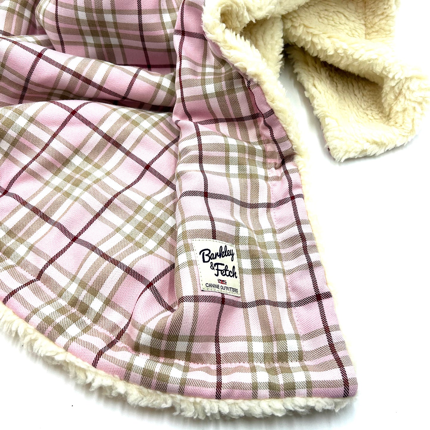 Pale Pink Tartan Dog Blanket