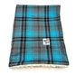 Turquoise and Grey Tartan Dog Blanket