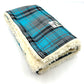 Turquoise and Grey Tartan Dog Blanket
