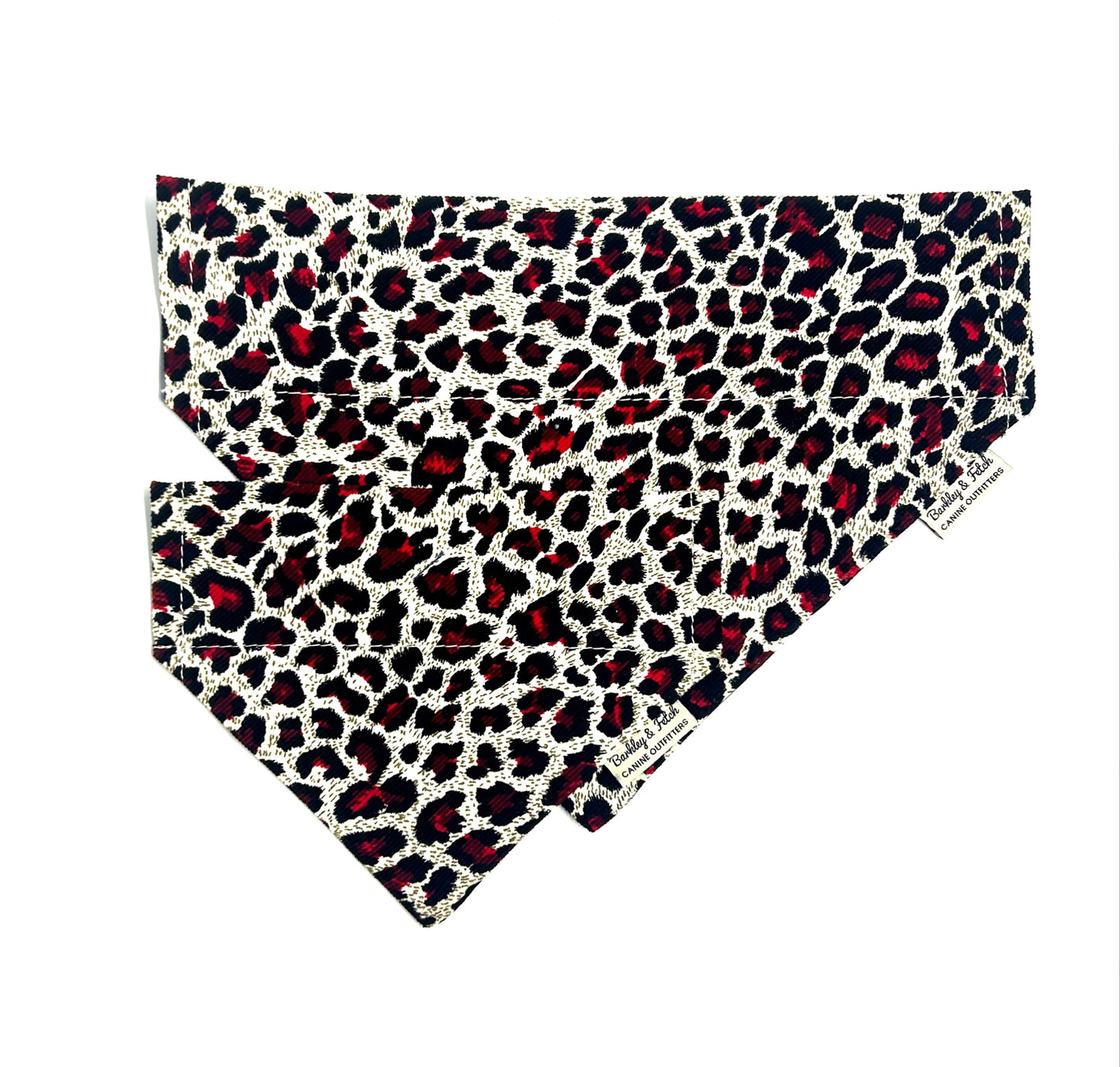 Corduroy Red Leopard Print Dog Bandana