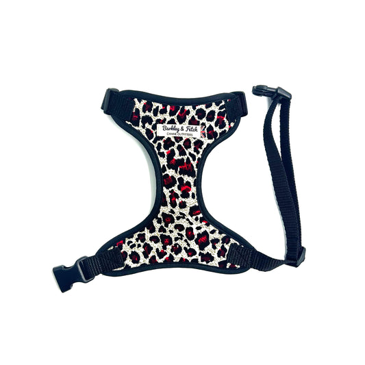 Corduroy Red Leopard Print Fabric Harness