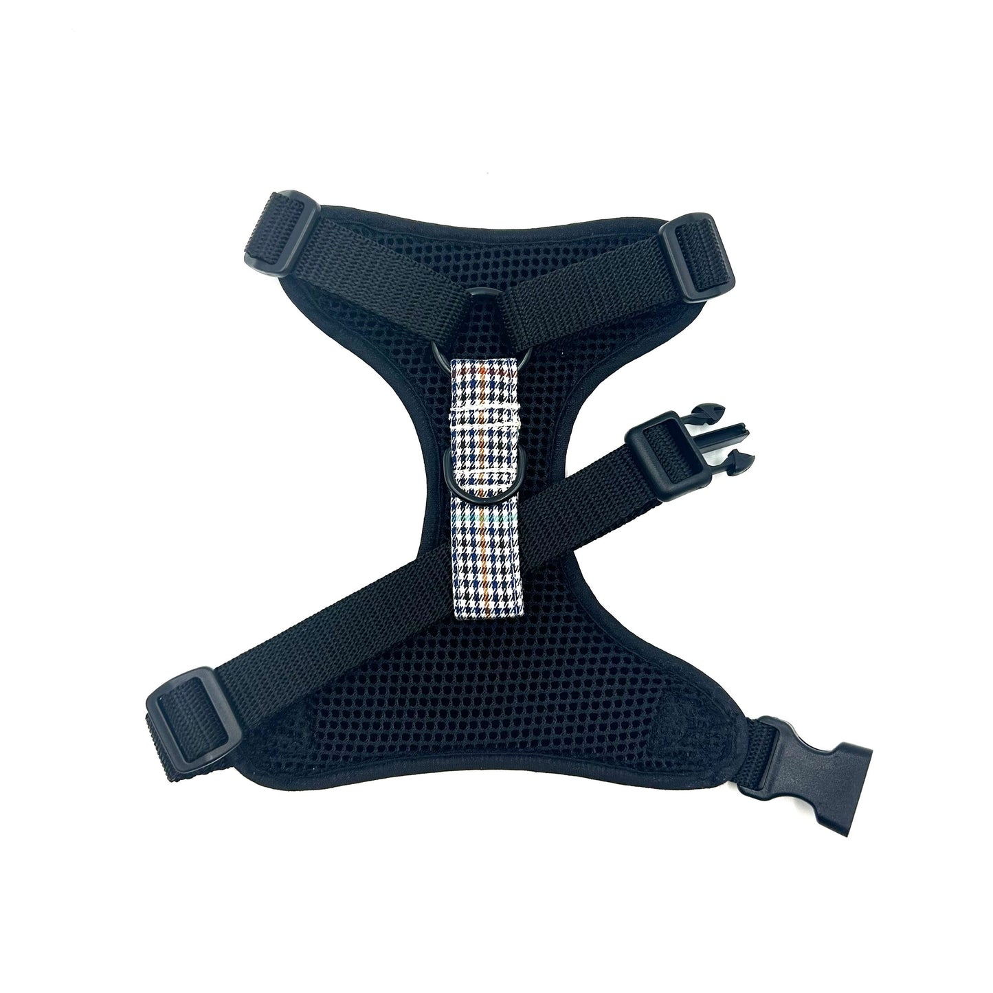 Navy Dogtooth Check Fabric Harness