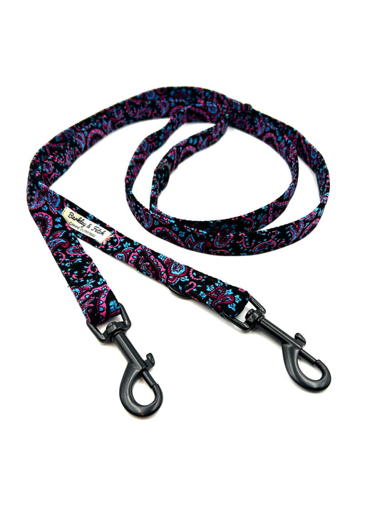 Blue Paisley Corduroy Double End 2M Training Lead