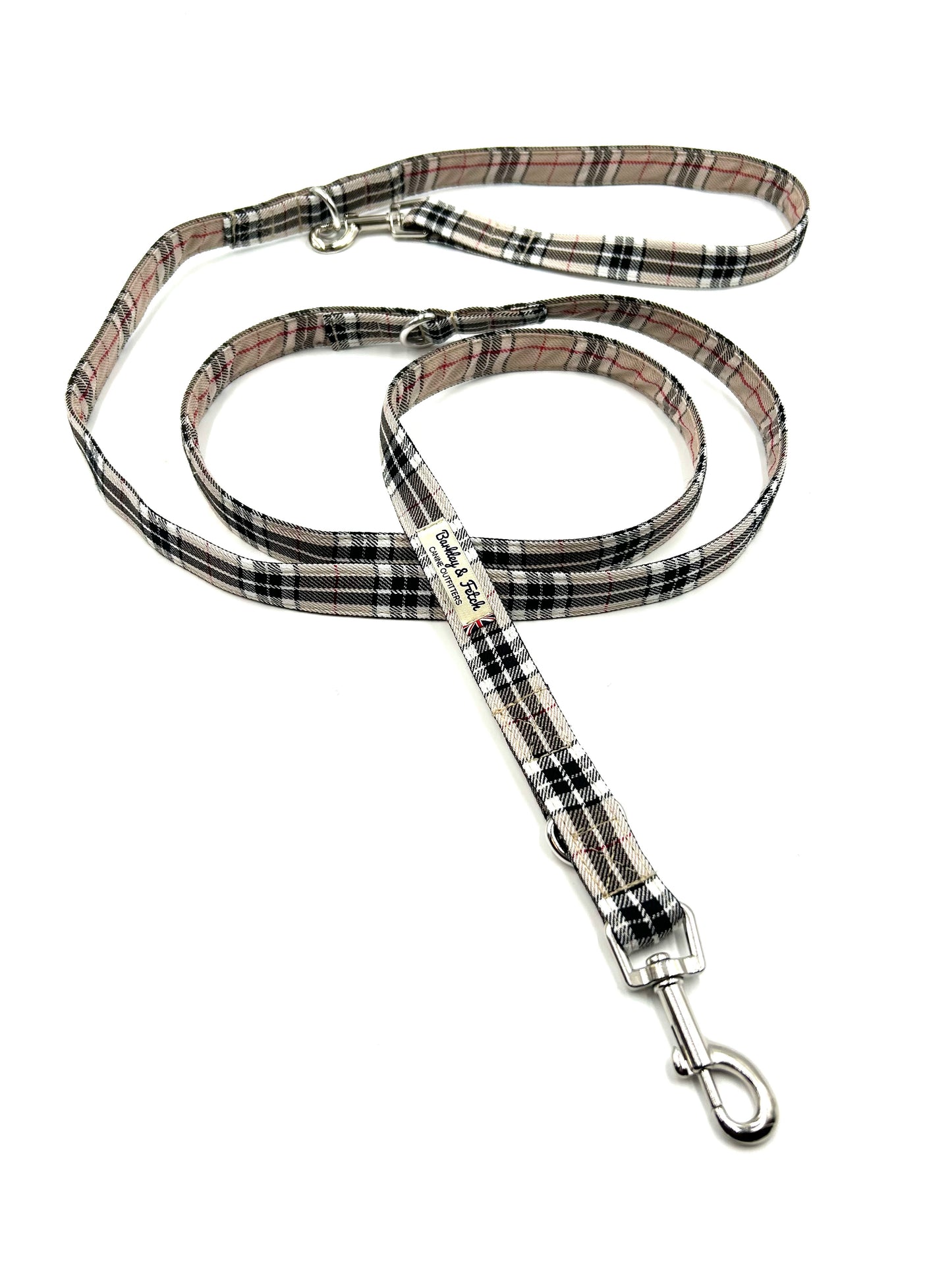 Caramel Tartan Double End 2M Dog Lead