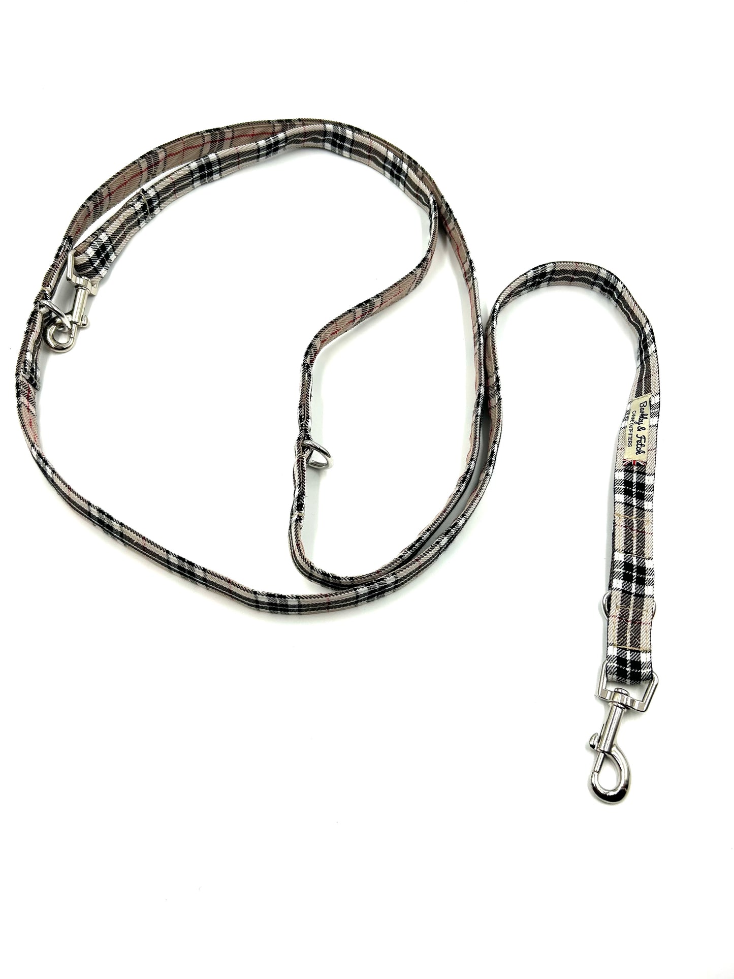 Caramel Tartan Double End 2M Dog Lead