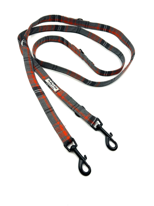 Orange and Grey Tartan Double End 2M Training Lead