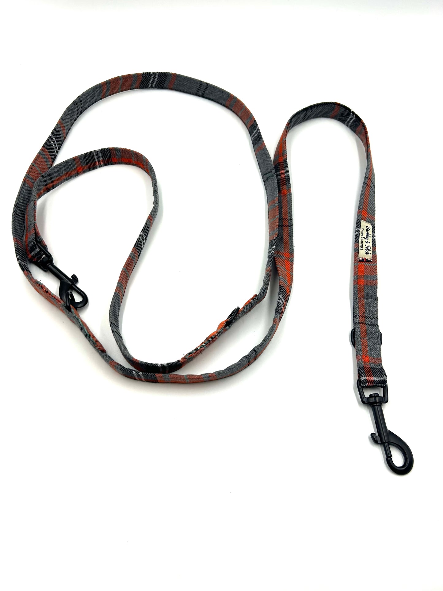 Orange and Grey Tartan Double End 2M Training Lead