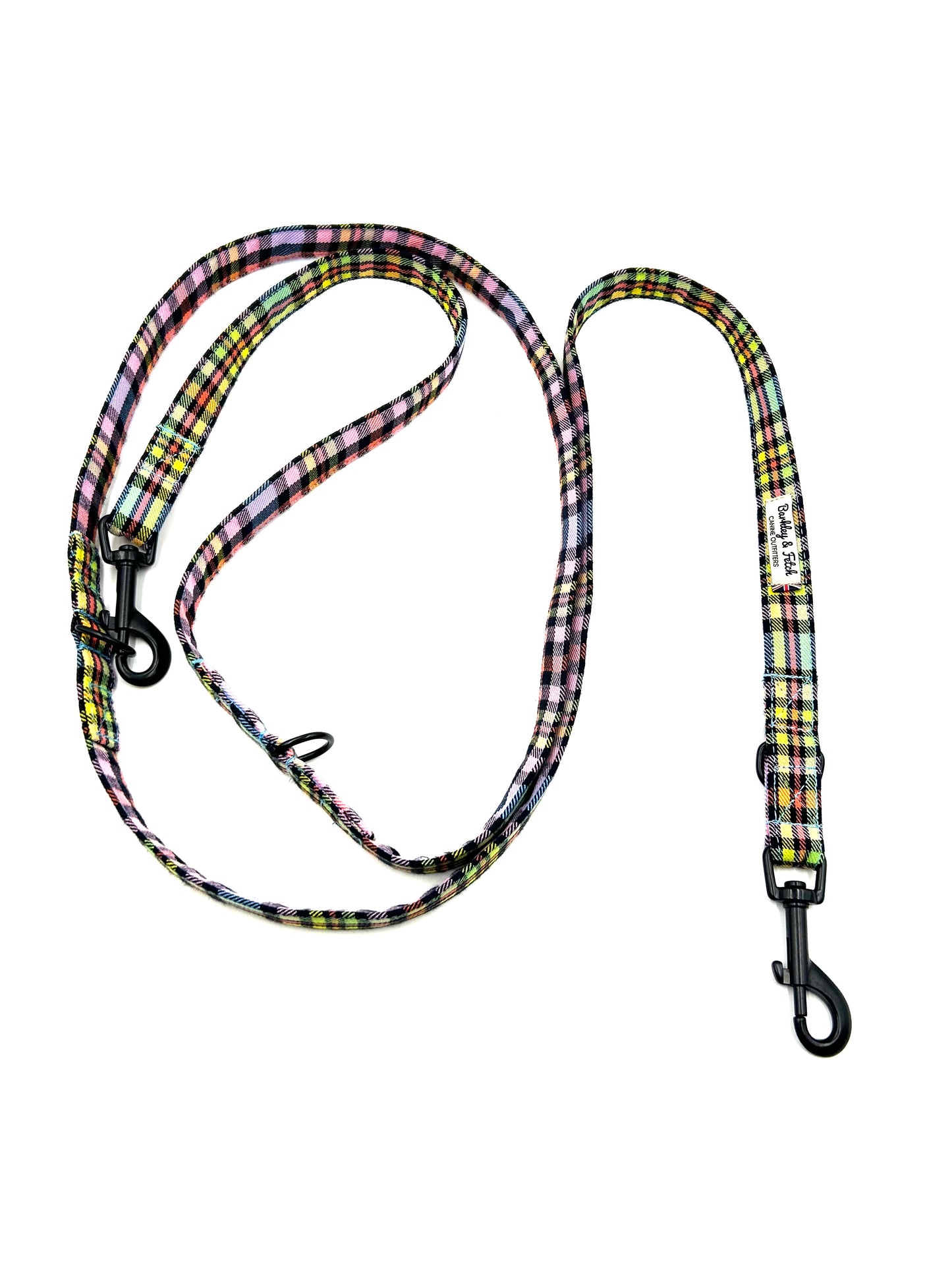 Pastel Rainbow Check Double End 2M Training Lead