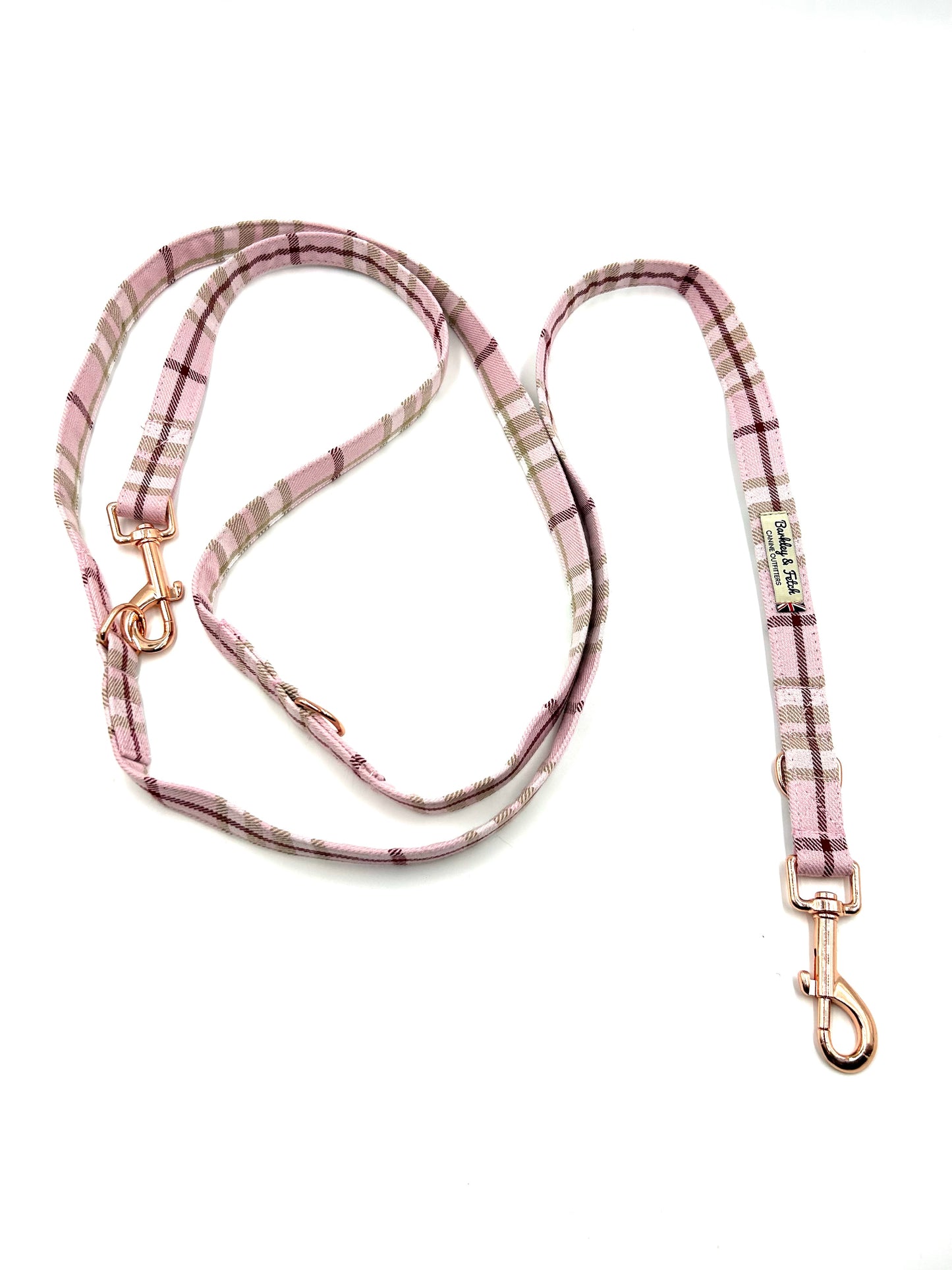 Pale Pink Tartan Double End 2M Training Lead