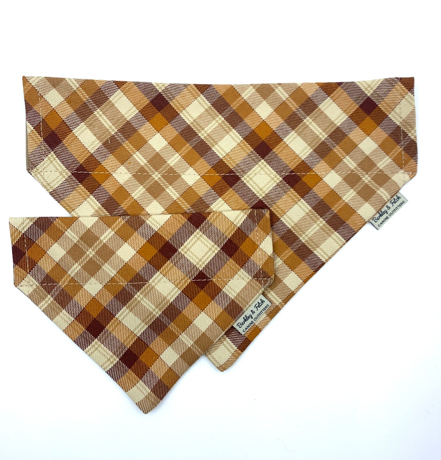 Gingerbread Check Dog Bandana