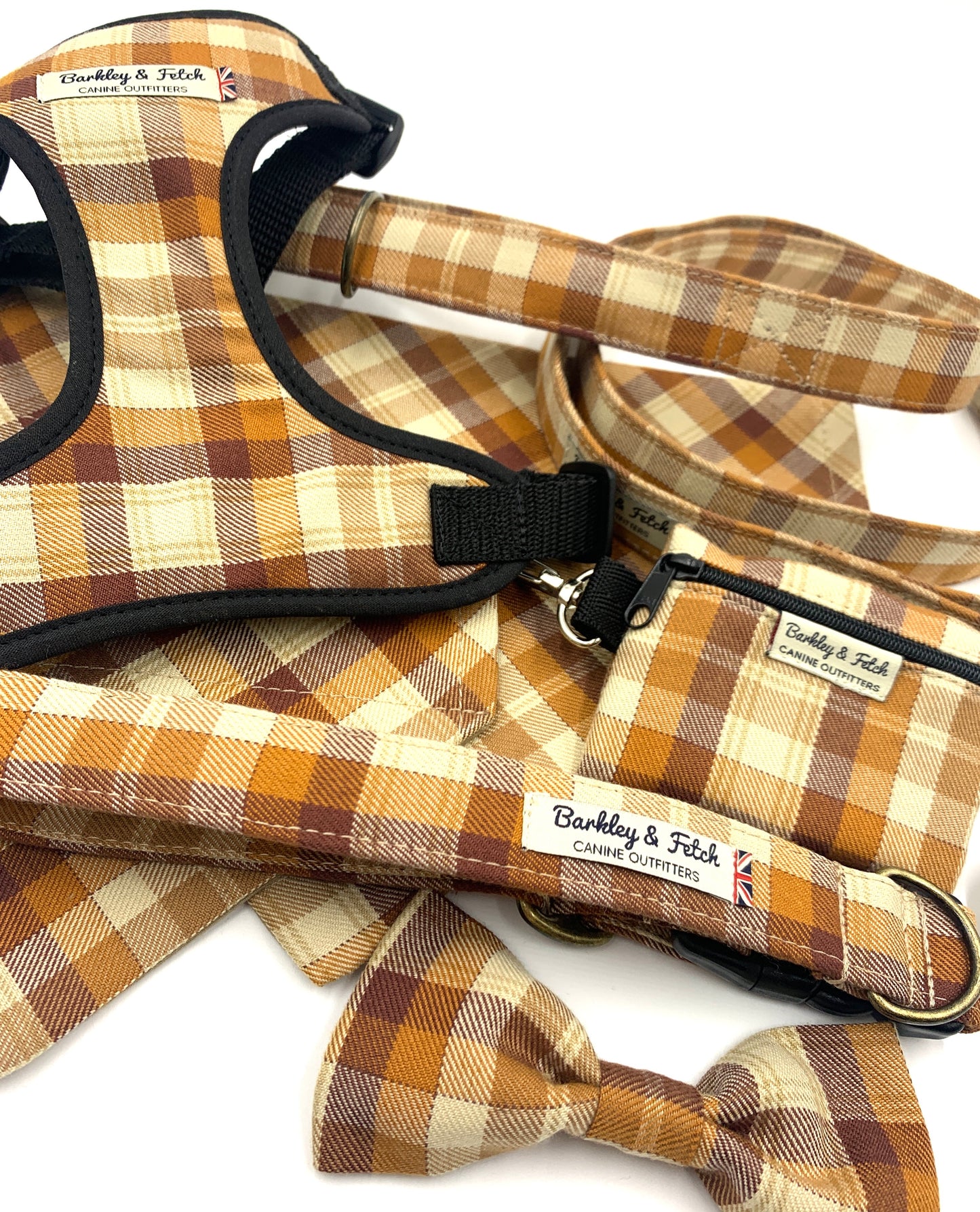 Gingerbread Check Fabric Harness