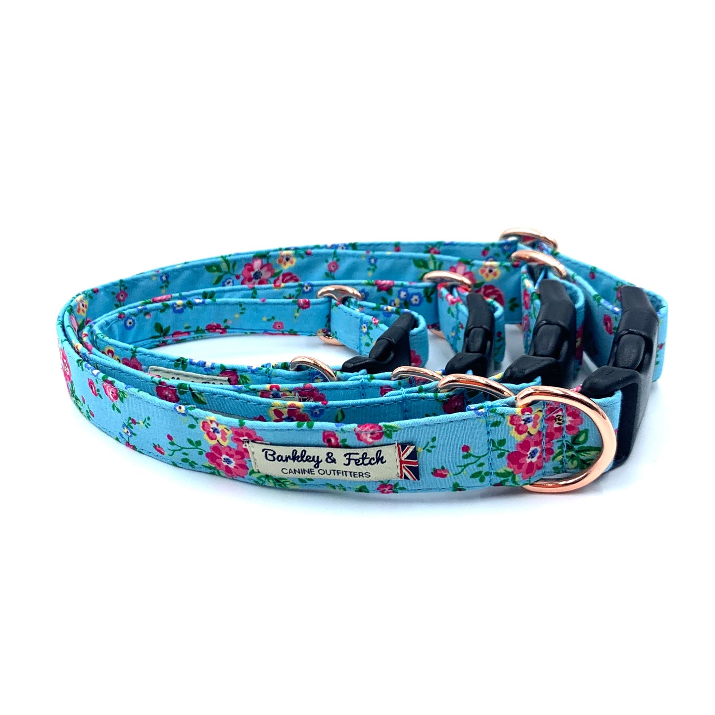 Blue Ditsy Floral Dog Collar