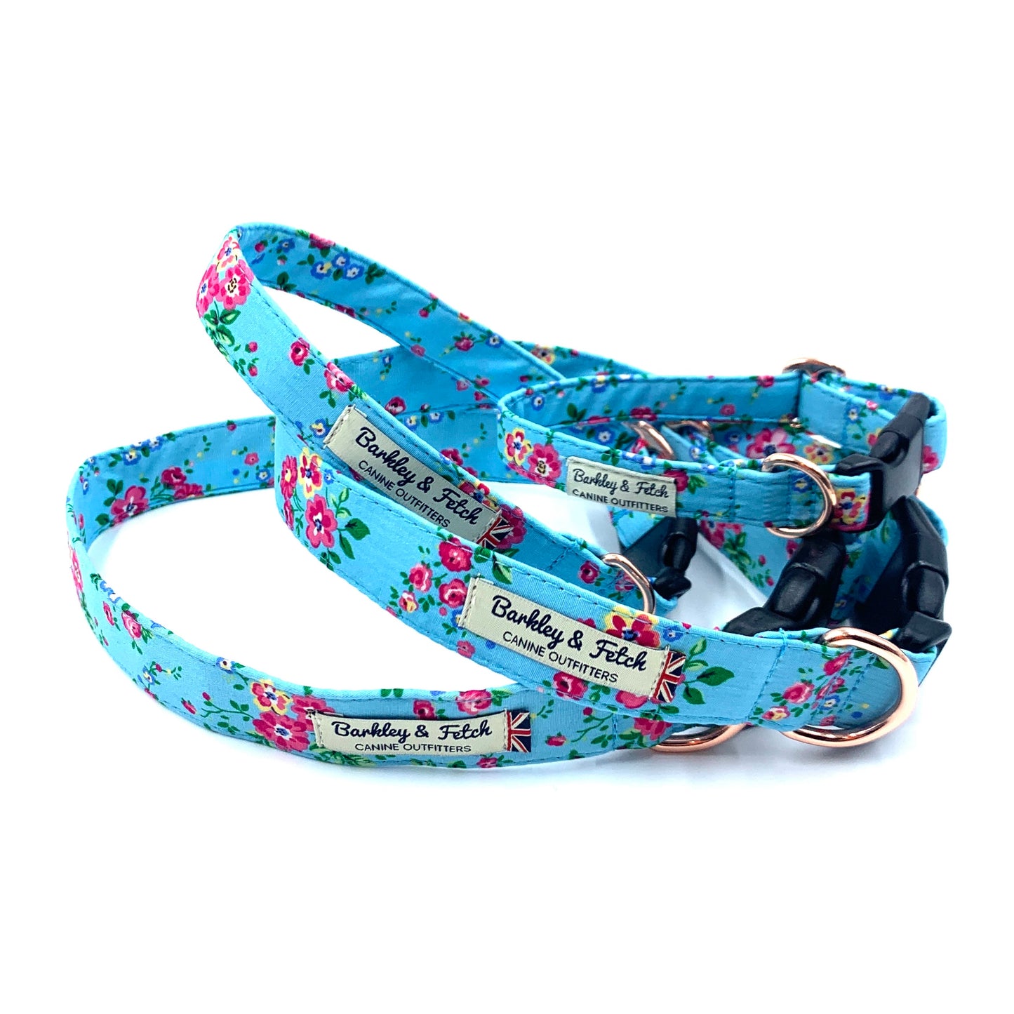 Blue Ditsy Floral Dog Collar