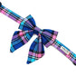 Pink/Blue Check Dog Sailor Bow