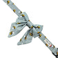 Bee Print Dog Sailor Bow - Grey