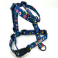 Cobalt Blue Floral Print Strap Harness