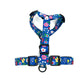 Cobalt Blue Floral Print Strap Harness