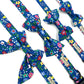 Cobalt Blue Floral Print Dog Sailor Bow