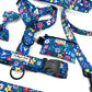 Cobalt Blue Floral Print Strap Harness