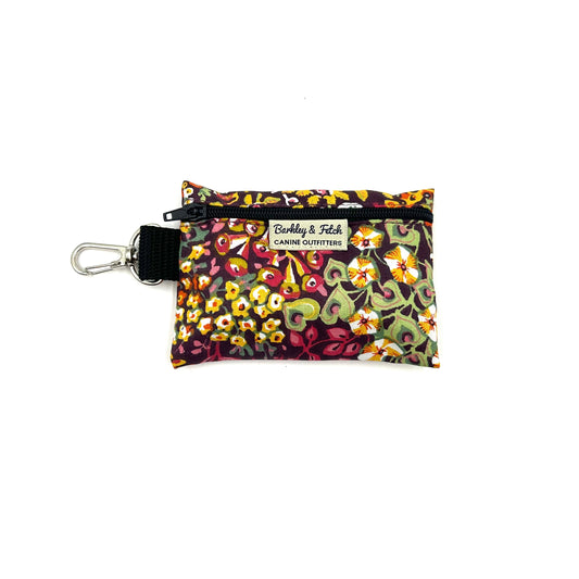 Orange Ditsy Floral Print Poo Bag Holder